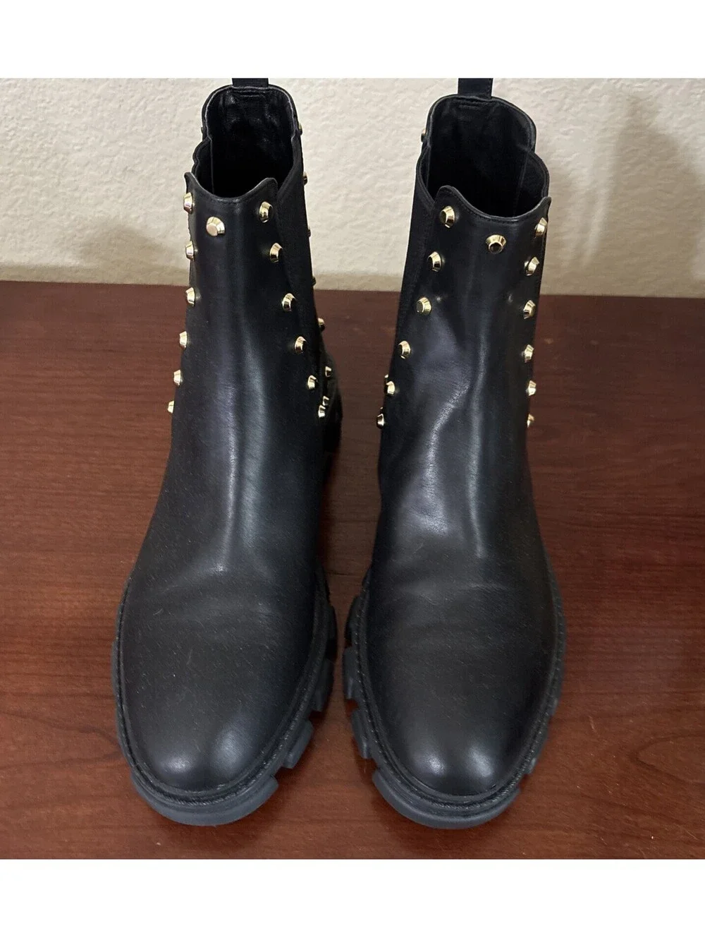 Michael Kors Black Ridley Studded LugSole Chelsea SZ 9 NEW